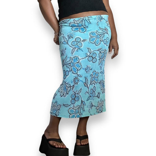 VTG Mesh Floral Paisley Skirt