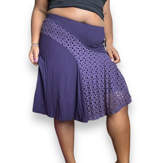 NWT 2000s Purple Crochet Mini Skirt