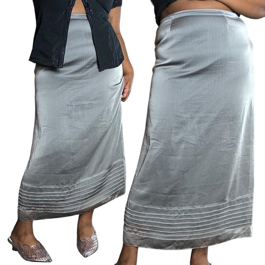 90s Silver Maxi Skirt