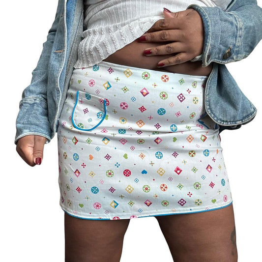 VTG Rainbow Pattern Mini Skirt