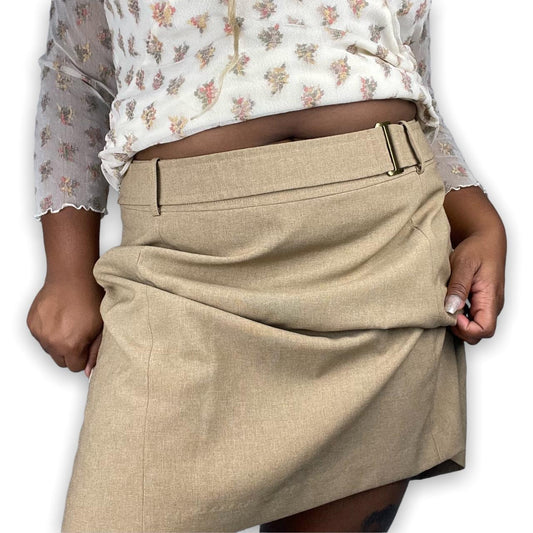 90s khaki mini skirt