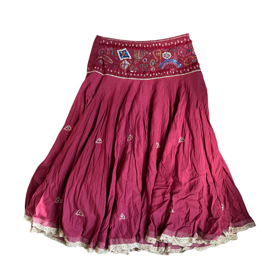 00s Maroon Maxi Skirt